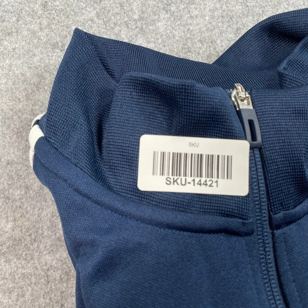 Adidas AEROREADY Mens Jacket L Navy Blue Striped AEROREADY performance fabric